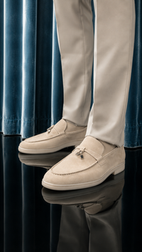Sand Suede Tassel Loafers