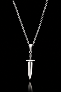 Silver Dagger Pendant Necklace
