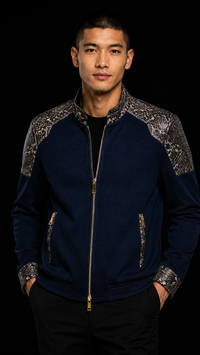 Blue Python wool Jacket